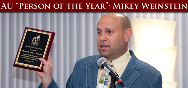 Click here to watch Mikey Weinstein's acceptance speech and read more about this important event