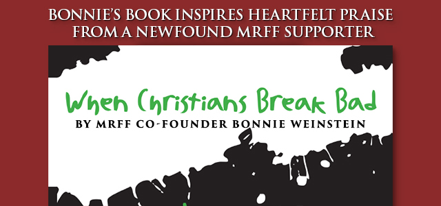 Bonnie's book inspires heartfelt praise from a newfound MRFF supporter