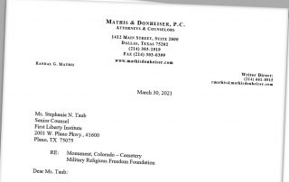 Randy Mathis 3-30-21 Letter to Stephanie Taub