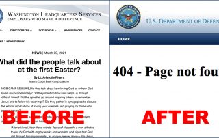 Before and after screen shots showing that anti-Semitic article was removed