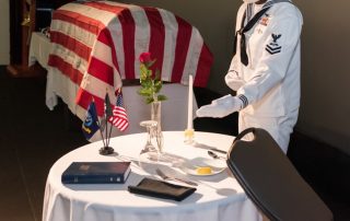 POW/MIA table with Bible at Naval Air Facility Atsugi