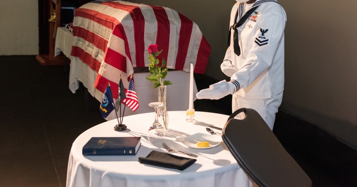 Atsugi-1200×628 POW/MIA table with Bible at Naval Air Facility Atsugi