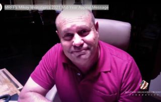 Screenshot of MRFF's Mikey Weinstein's 2021 Mid-Year Appeal Message Video