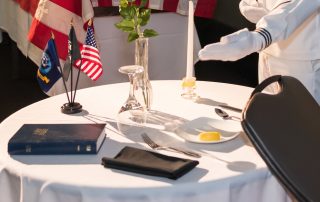 POW MIA table with Bible at Naval Air Facility Atsugi