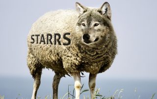 Wolf in sheep's clothing with STARRS branded on it.