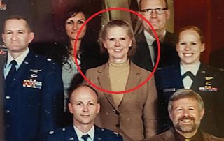 Dr. Sandy Miarecki poses with USAFA colleagues during 2018-2019 school year
