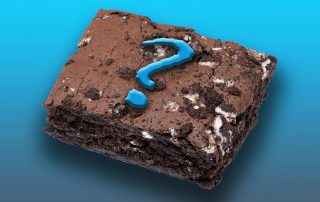 Artist rendering of the question mark brownies described by MRFF's clients