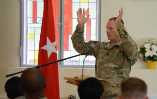 William Harrison in uniform while still an Army chaplain