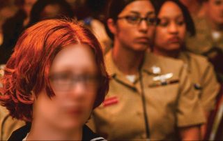 Group of female Navy sailors with faces blurred