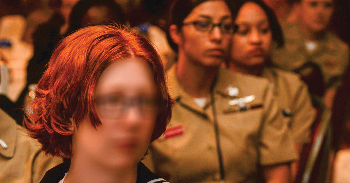 Group of female Navy sailors with faces blurred
