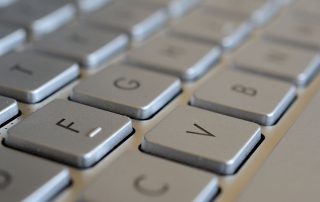 closeup of a modern laptop keyboard