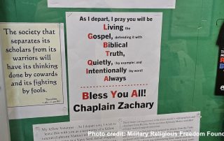 Chaplain's anti LGBTQ message in wall display box