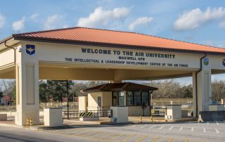 Air University gate at Maxwell Air Force Base