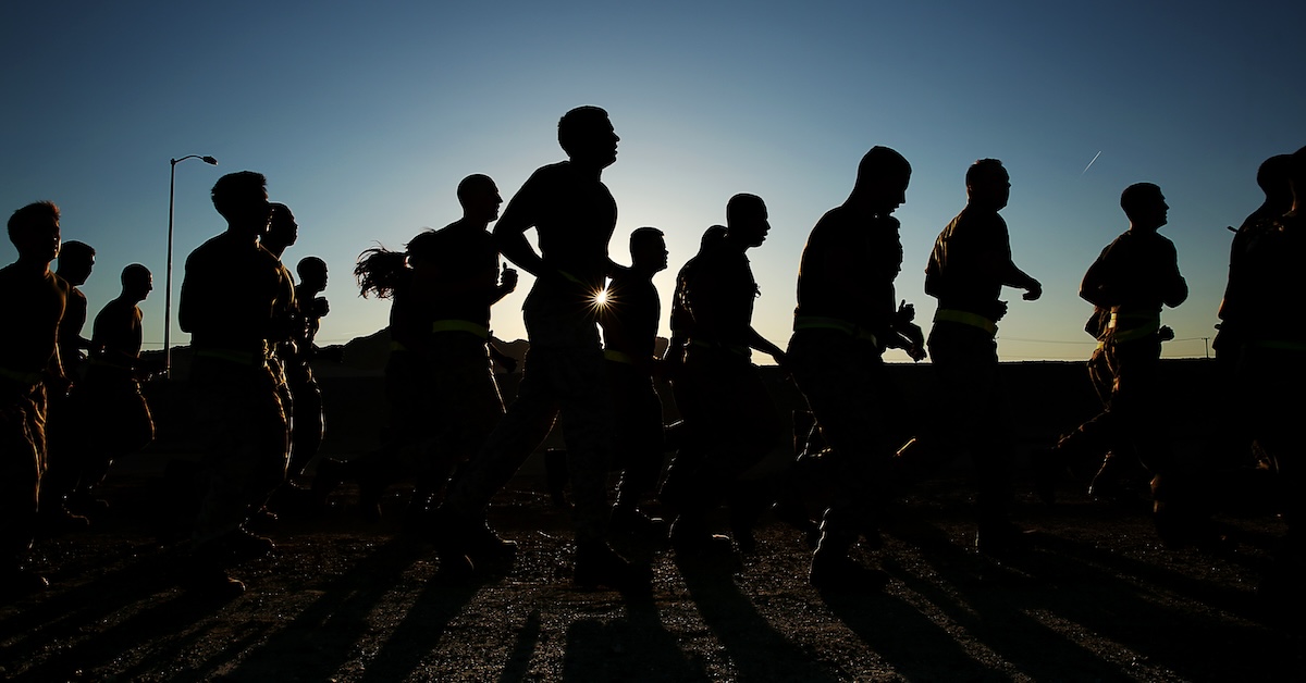 Soldiers running