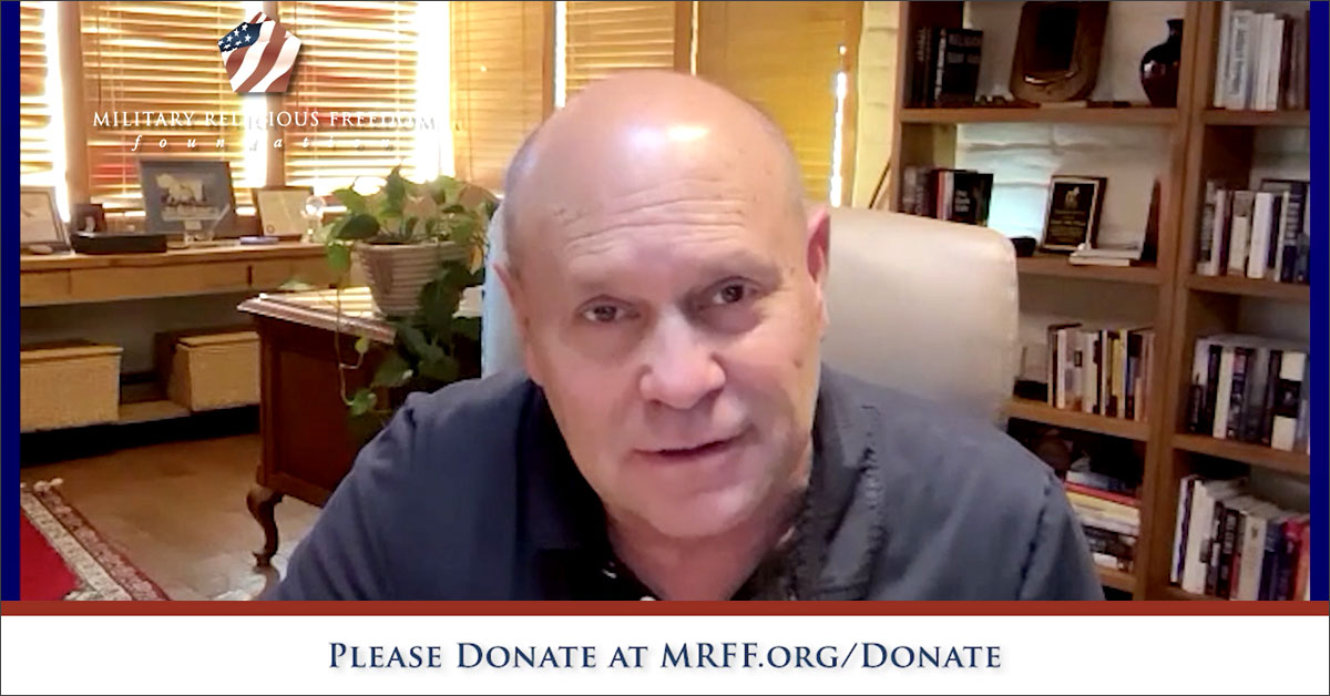 Screenshot of MRFF Founder and President Mikey Weinstein's 2024 Year End Donation Appeal Video