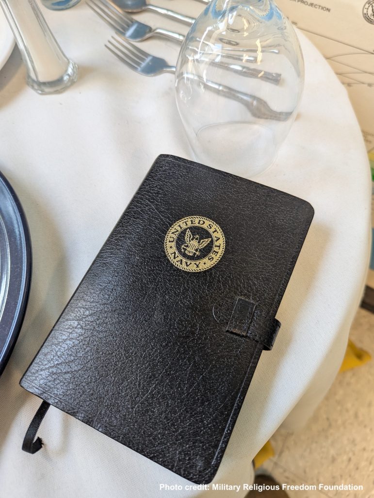 Close-up of the Bible on the table