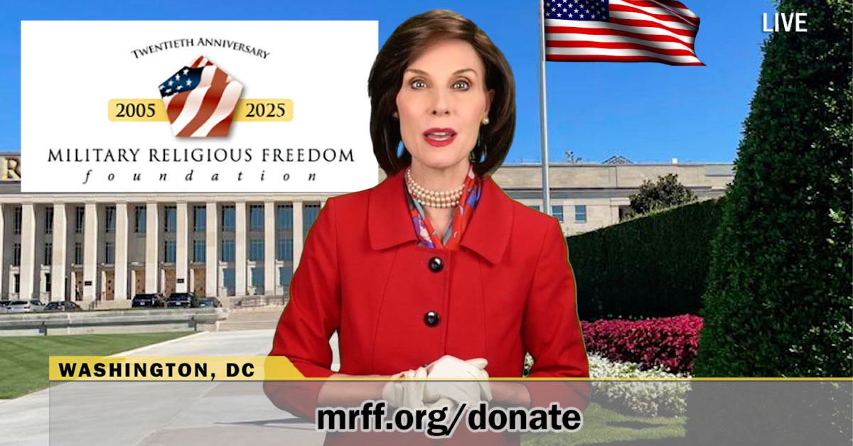 Screenshot of video: "America's Best Christian"﻿ ﻿Mrs. Betty Bowers﻿ ﻿Urges Donations to MRFF ﻿﻿From the Hotbed of Christian Nationalism