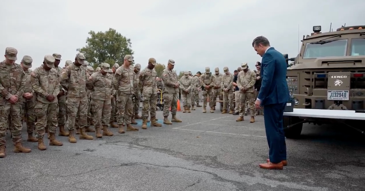 Hegseth-Kirk-1200×628 Still image from video of Hegseth forcing soldiers to pray for Charlie Kirk