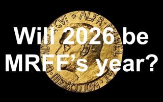 Image of a Nobel Prize with the words Will 2026 be MRFF's Year