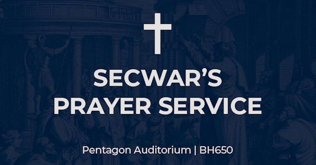 SECWAR’s Prayer Service email invitation graphic