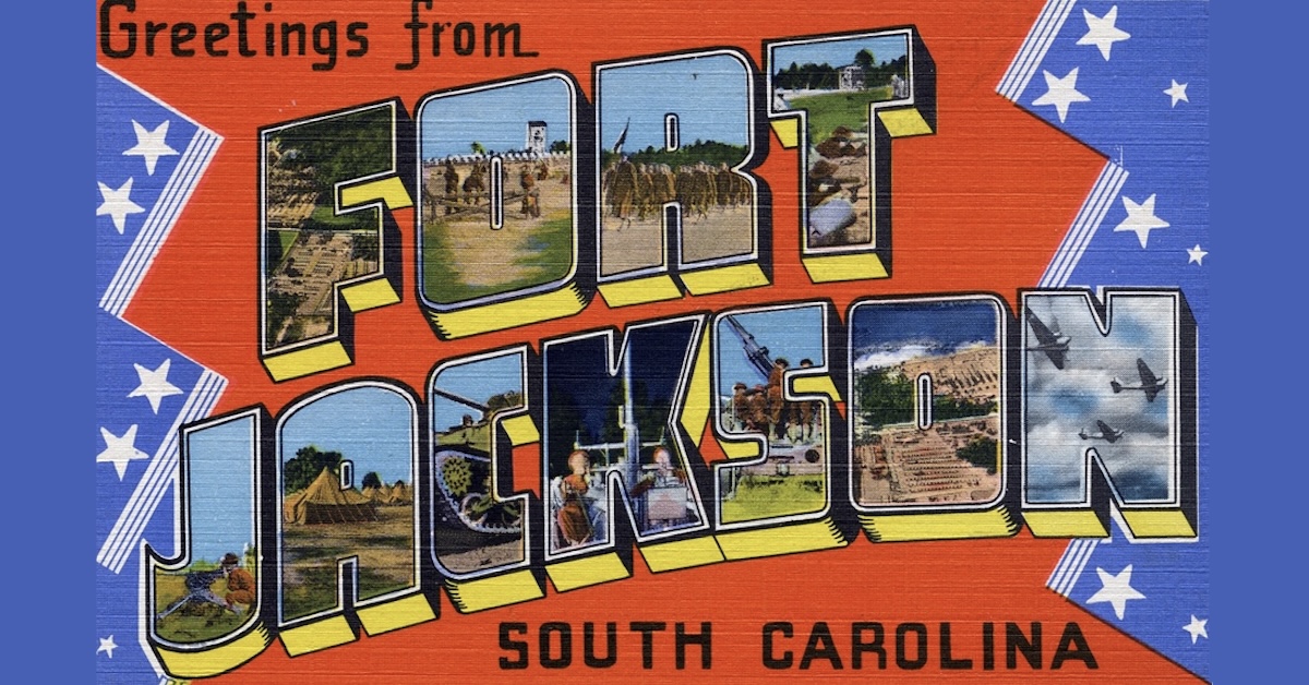 Greetings from Fort Jackson postcard from the 1940s