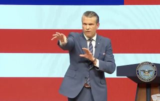Hegseth giving speech announcing Pentagon Religious Affairs Office